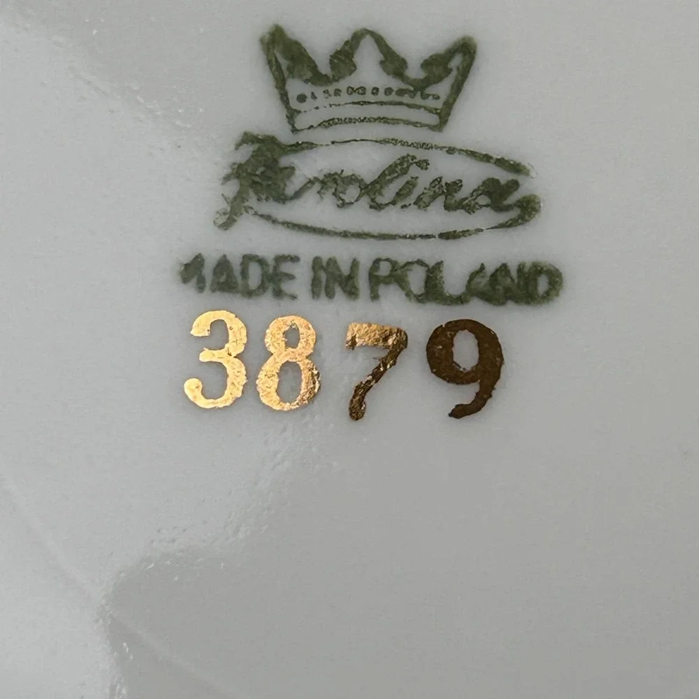 Favolina Karolina Jarolina Poland China Dinner Plate Silver Scalloped 3879 7‎